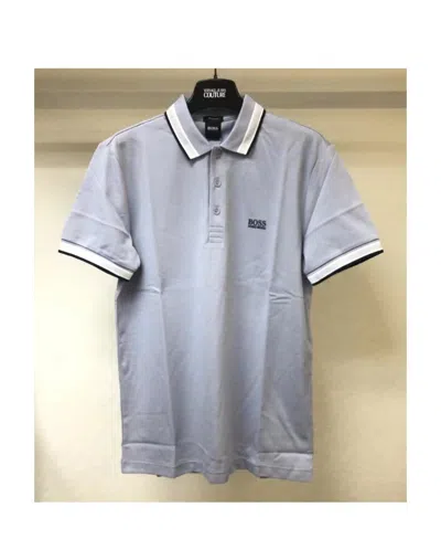 Hugo Boss Logo Polo Shirt In Gray