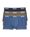 Hugo Boss Logo Power Boxer Briefs, Pack Of 3 In Open Multi Colored