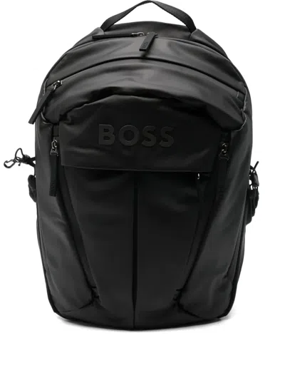 Hugo Boss Logo-print Backpack In Black