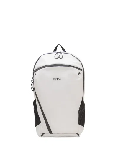 Hugo Boss Logo- Print Backpack In White
