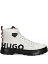 Hugo Boss Logo-print Boots In Grey