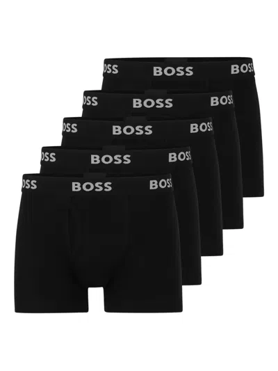 Hugo Boss Logo-print Boxers (pack Of Five) In Black
