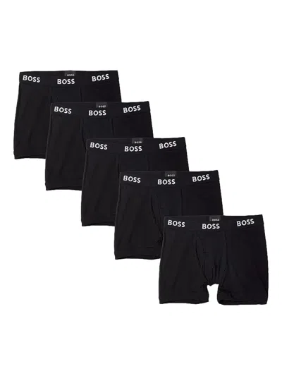 Hugo Boss Logo-print Boxers (pack Of Five) In Black