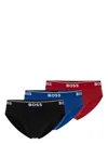 Hugo Boss Logo-print Briefs (pack Of Three) In Black