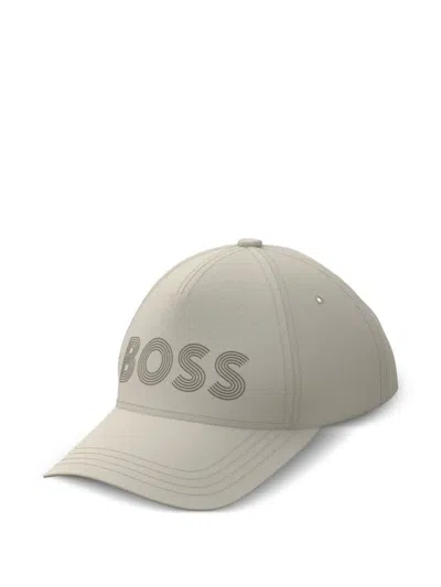 Hugo Boss Logo-print Cap In Gray
