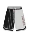 Hugo Boss Logo-print Colour-block Track Shorts In Grey
