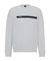 Hugo Boss Cotton-blend Sweatshirt With Graphic Logo Stripe In White