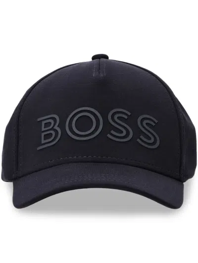 Hugo Boss Logo-print Cotton Cap In Blue