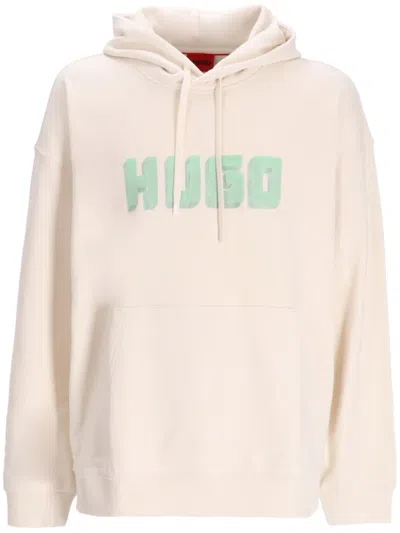 Hugo Boss Logo-print Cotton Hoodie In Pink