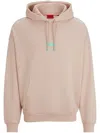 Hugo Boss Cotton-terry Oversize-fit Hoodie With Seasonal Logos In Neutrals