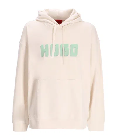 Hugo Boss Logo-print Cotton Hoodie In Pink