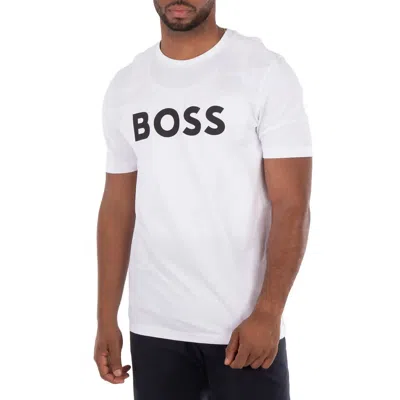 Hugo Boss Logo Print Cotton-jersey T-shirt In White