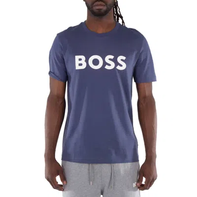 Hugo Boss Logo Print Cotton-jersey T-shirt In Blue