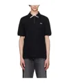 Hugo Boss Cotton-piqu Polo Shirt With Contrast Logo In Black