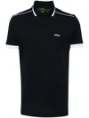 Hugo Boss Logo-print Cotton Polo Shirt In Blue