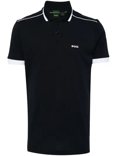 HUGO BOSS LOGO-PRINT COTTON POLO SHIRT