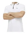 Hugo Boss Logo-print Cotton Polo Shirt In White