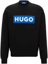 Hugo Boss Cotton-terry Sweatshirt With Logo Print In Black