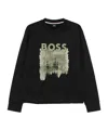 Hugo Boss Logo-print Cotton Sweatshirt In Black