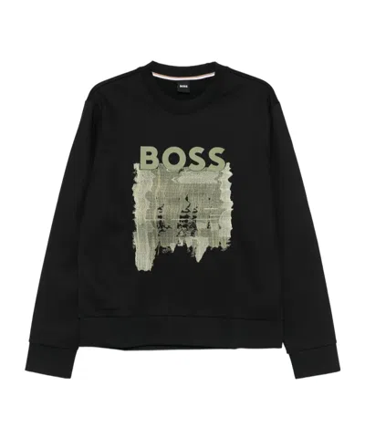 HUGO BOSS LOGO-PRINT COTTON SWEATSHIRT