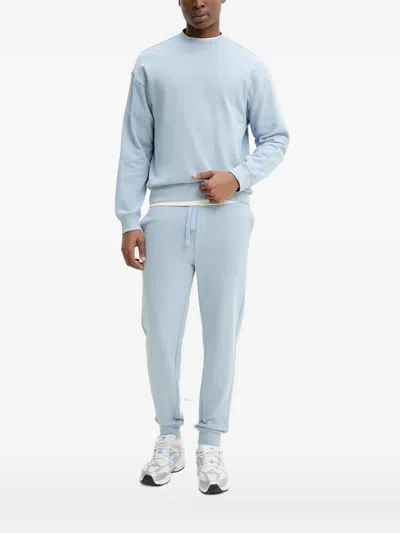 Hugo Boss Logo-print Cotton Sweatshirt In Blue