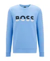 Hugo Boss Logo-print Cotton Sweatshirt In Blue
