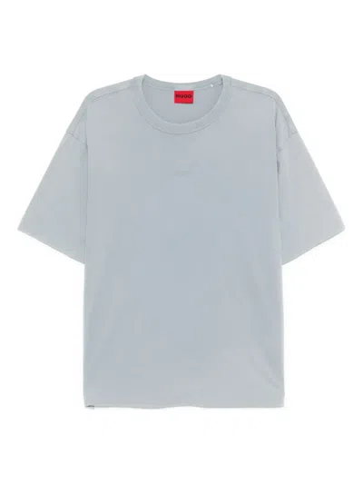 Hugo Boss Logo-print Cotton T-shirt In Blue