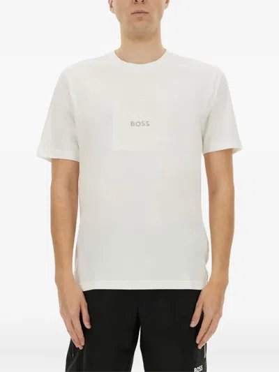 Hugo Boss Logo-print Cotton T-shirt In White