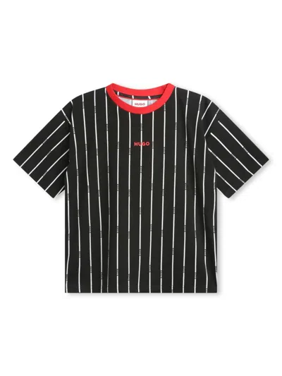 Hugo Boss Kids' Logo-print Cotton T-shirt In Black
