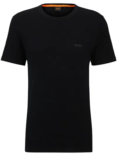 Hugo Boss Logo-print Cotton T-shirt In Black