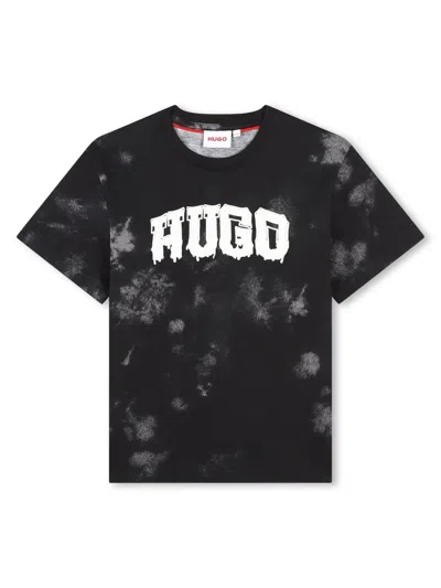 Hugo Boss Kids' Logo-print Cotton T-shirt In Black