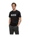 Hugo Boss Boss Tiburt 354 Logo Print T Shirt In Black