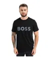 Hugo Boss Mens Dark Blue Brand-print Regular-fit Cotton-jersey T-shirt Xxxl In Black