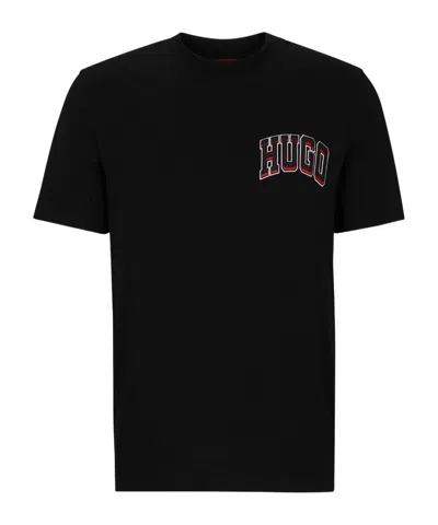 Hugo Boss Logo-print Cotton T-shirt In Black