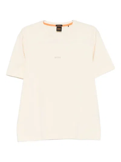 Hugo Boss Logo-print Cotton T-shirt In Neutral