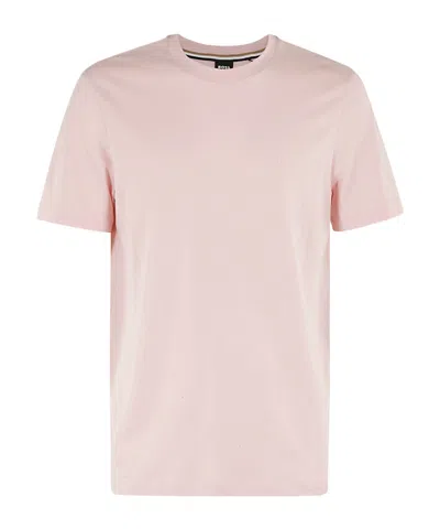 Hugo Boss Logo-print Cotton T-shirt In Light Pastel Pink