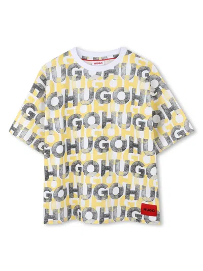 Hugo Boss Kids' Logo-print Cotton T-shirt In White