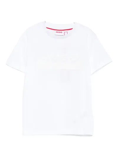 Hugo Boss Kids' Logo-print Cotton T-shirt In White