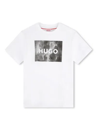 Hugo Boss Kids' Logo-print Cotton T-shirt In White
