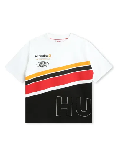 Hugo Boss Kids' Logo-print Cotton T-shirt In White