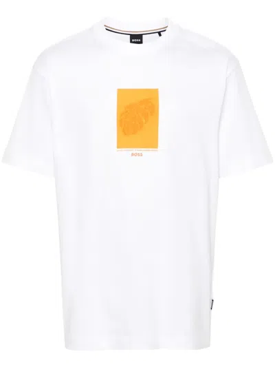 Hugo Boss Logo-print Cotton T-shirt In White