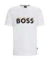 Hugo Boss Cotton-jersey T-shirt With Logo In Signature Colours In White