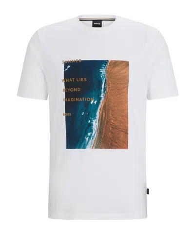 HUGO BOSS LOGO-PRINT COTTON T-SHIRT