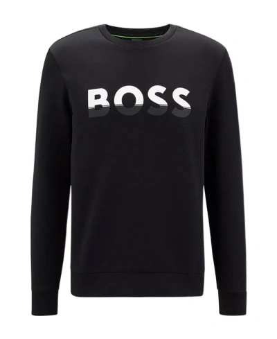 Hugo Boss Colour-block Logo Sweatshirt In Black