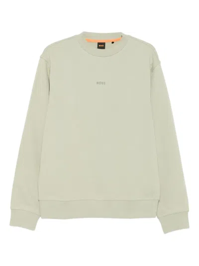 Hugo Boss Logo-print Crew-neck Sweatshirt In Multi