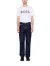 Hugo Boss Logo Print Crewneck Tee In White In White