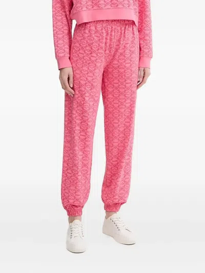 Hugo Boss Logo-print Cuffed Joggers In Pink