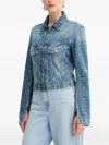 Hugo Boss Logo-print Denim Jacket In Blue