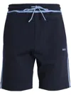 Hugo Boss Logo-print Drawstring-waist Shorts In Blue