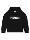 Hugo Boss Logo-print Drop-shoulder Hoodie In Black